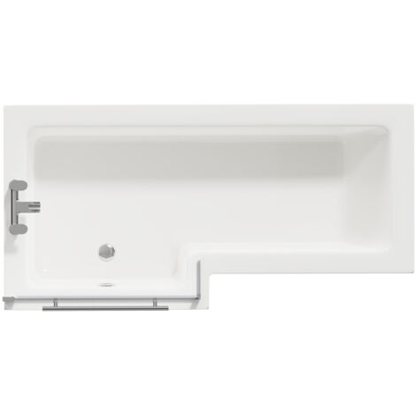 Wholesale Domestic Loire 1700mm Left Hand L Shaped Shower Bath with Towel Rail Bath Screen and Gloss White Front and End Bath Panel