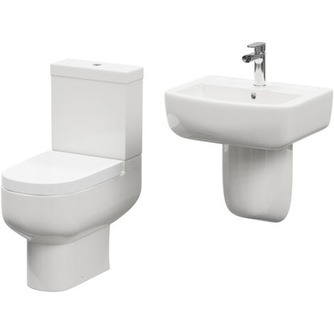 Wholesale Domestic Marlow 550mm Semi Pedestal Basin and Toilet Suite