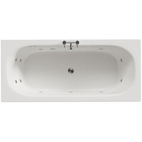 Wholesale Domestic Metropole 1800mm x 800mm 12 Jet Chrome Flat Jet Double Ended Whirlpool Bath