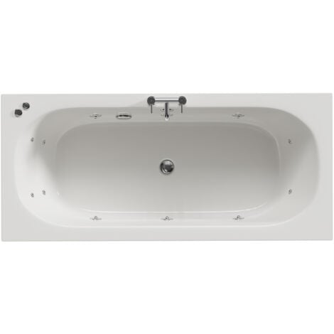 Wholesale Domestic Metropole 1800mm x 800mm 12 Jet Chrome V-Tec Double Ended Whirlpool Bath
