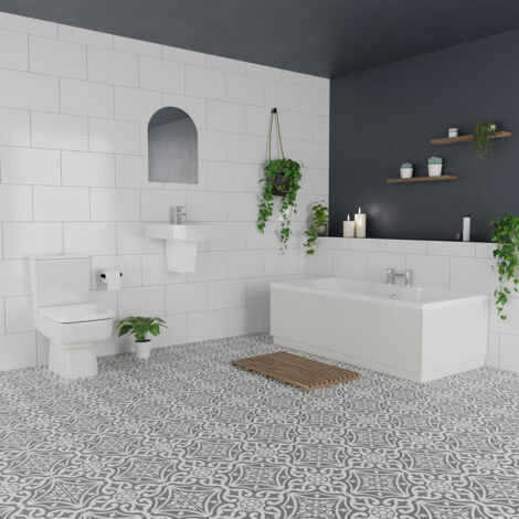 Wholesale Domestic Miller White 520mm Basin and 1500mm x 700mm Left Hand Straight Single Ended Bathroom Suite