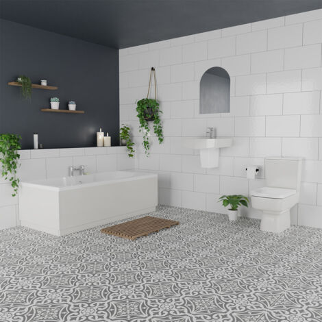 Wholesale Domestic Miller White 520mm Basin and 1600mm x 700mm Right Hand Straight Single Ended Bathroom Suite