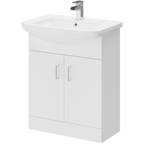 Wholesale Domestic Modena Gloss White 650mm Vanity Unit and Basin with 1 Tap Hole