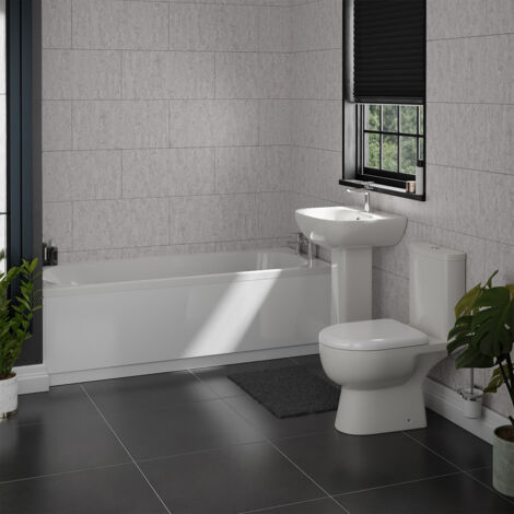 Wholesale Domestic Monza 1700mm Straight Bath Designer Bathroom Suite
