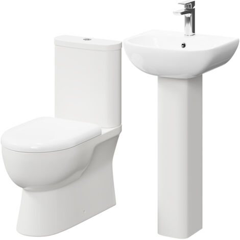 Wholesale Domestic Monza 450mm Full Pedestal Basin and Closed Back Toilet Suite
