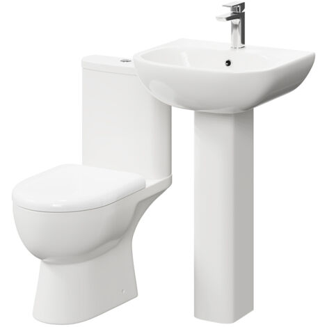 Wholesale Domestic Monza 550mm Full Pedestal Basin and Open Back Toilet Suite