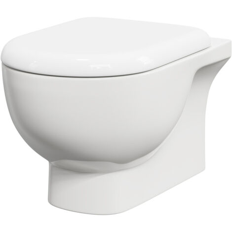 Wholesale Domestic Monza Rimless Wall Hung Toilet Pan with Soft Close Toilet Seat