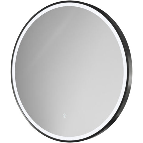 Wholesale Domestic Ozark Colore Gunmetal Grey 600mm Round Illuminated Dimmable LED Mirror with Demister and Touch Sensor