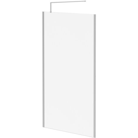 Wholesale Domestic Pacco 10mm Clear Glass Polished Chrome 2000mm x 1200mm Walk In Shower Screen including Wall Channel with End Profile and Support Bar