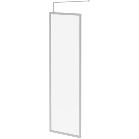 Wholesale Domestic Pacco 10mm Clear Glass Polished Chrome 2000mm x 700mm Fully Framed Walk In Shower Screen including Wall Channel and Support Bar