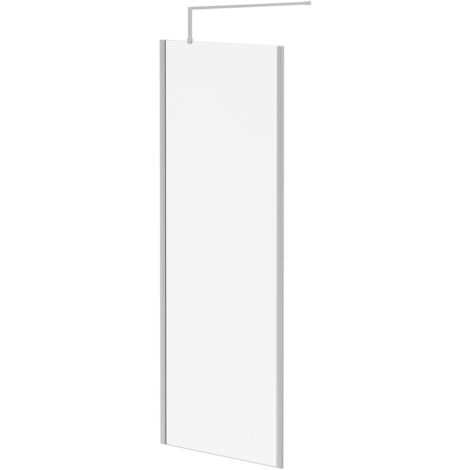 Wholesale Domestic Pacco 10mm Clear Glass Polished Chrome 2000mm x 800mm Walk In Shower Screen including Wall Channel with End Profile and Support Bar