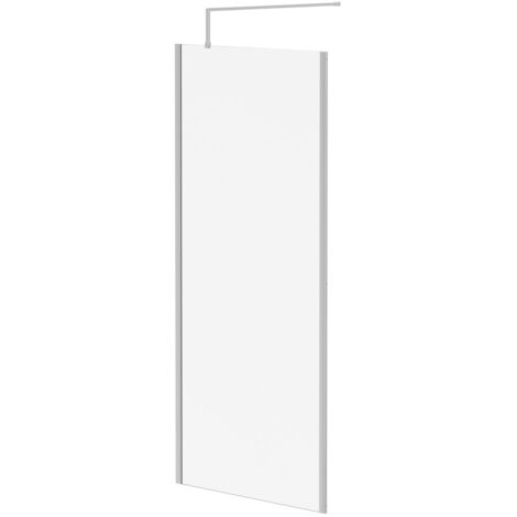 Wholesale Domestic Pacco 10mm Clear Glass Polished Chrome 2000mm x 900mm Walk In Shower Screen including Wall Channel with End Profile and Support Bar