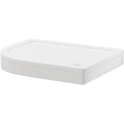 Wholesale Domestic Pearlstone 1000mm x 800mm x 40mm Left Hand Offset Quadrant Shower Tray and Plinth