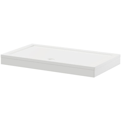 Wholesale Domestic Pearlstone 1400mm x 800mm x 40mm Rectangular Shower Tray and Plinth