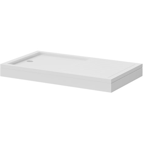 Wholesale Domestic Pearlstone 1400mm x 800mm x 40mm Rectangular Walk In Shower Tray and Plinth