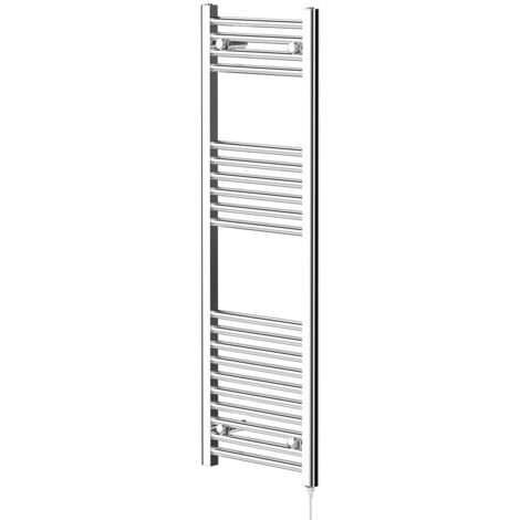 Wholesale Domestic Pizarro Chrome 1200mm x 400mm Straight Electric Heated Towel Rail