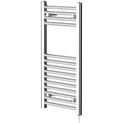 Wholesale Domestic Pizarro Chrome 800mm x 400mm Straight Electric Heated Towel Rail