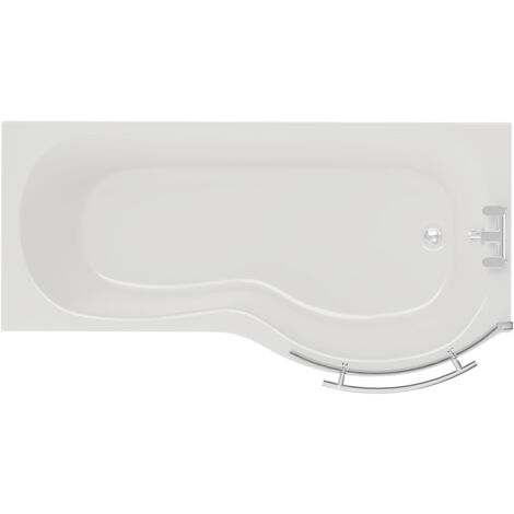 Wholesale Domestic Plage 1500mm Right Hand P Shaped Shower Bath with Towel Rail Bath Screen and Front Bath Panel