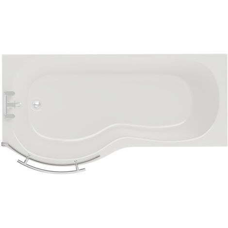 Wholesale Domestic Plage 1700mm Left Hand P Shape Shower Bath with Towel Rail Bath Screen and Front Bath Panel