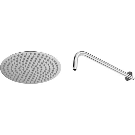Wholesale Domestic Polished Chrome 300mm Thin Round Fixed Shower Head and Wall Arm