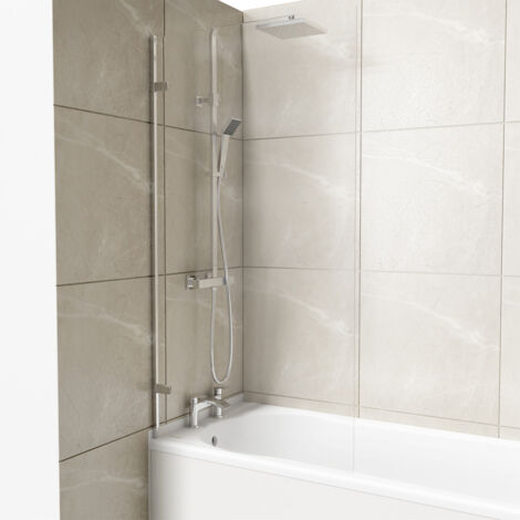 Wholesale Domestic Polished Chrome 830mm Hinged 180 Degree Opening Square Bath Shower Screen