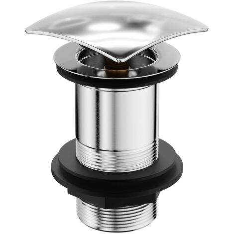 Wholesale Domestic Polished Chrome Square Cap Unslotted Click Clack Basin Waste