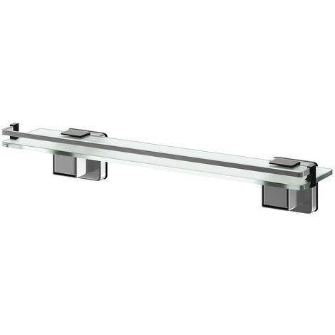 Wholesale Domestic PushLoc Polished Chrome and Glass Wall Mounted Vanity Shelf