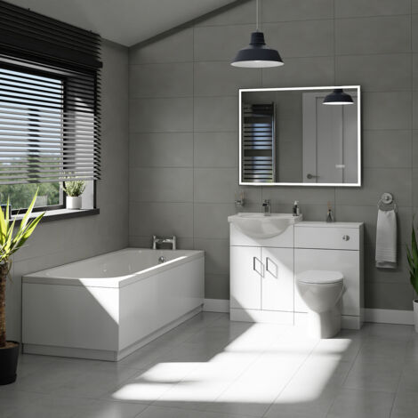 Wholesale Domestic Senso 1700mm Straight Bath Designer Bathroom Suite