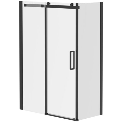 Wholesale Domestic Series 10 Colore Matt Black Roller 1400mm x 700mm Sliding Door Shower Enclosure