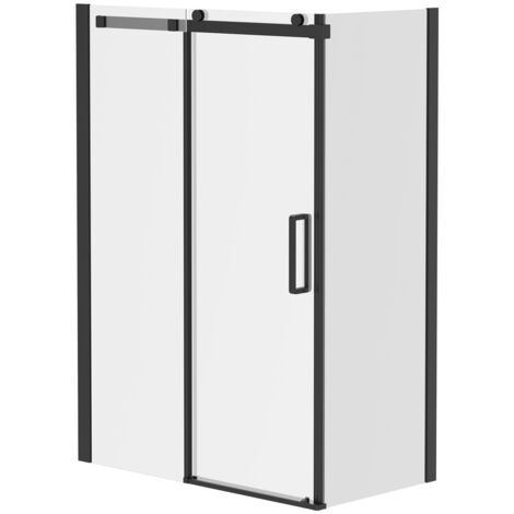 Wholesale Domestic Series 10 Colore Matt Black Roller 1400mm x 760mm Sliding Door Shower Enclosure