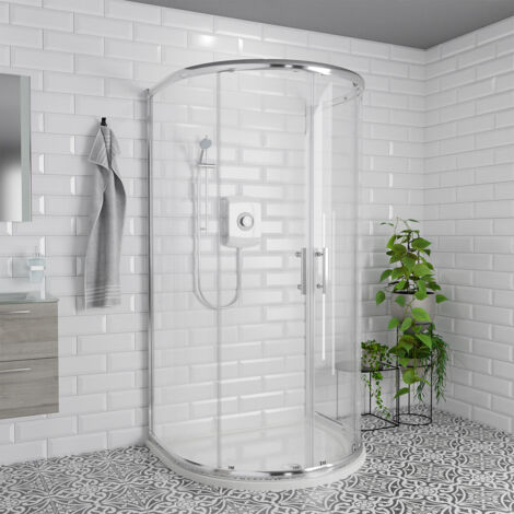 Wholesale Domestic Series 6 Chrome 1050mm x 925mm 2 Door D Shaped Shower Enclosure