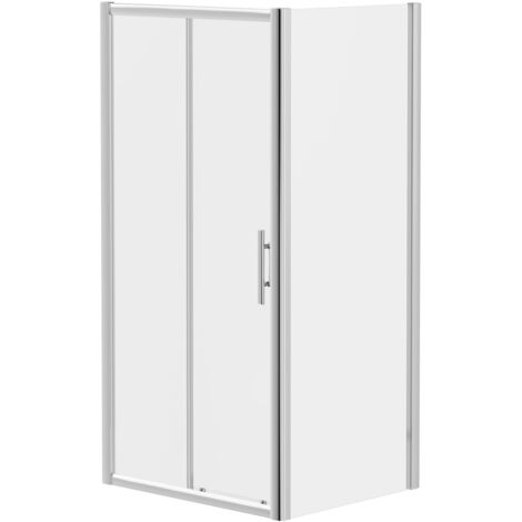 Wholesale Domestic Series 8 Plus Chrome 1000mm x 760mm Sliding Door Shower Enclosure