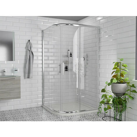 Wholesale Domestic Series 8 Plus Chrome 900mm 2 Door Quadrant Shower Enclosure