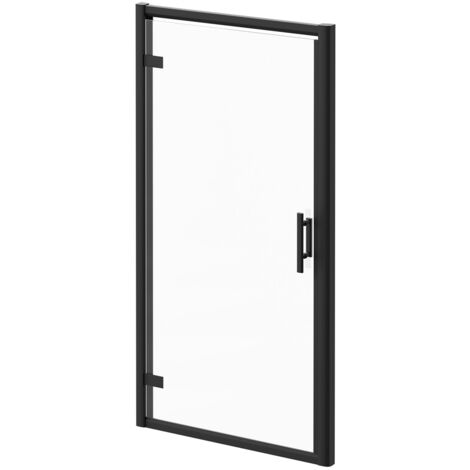 Wholesale Domestic Series 8 Plus Matt Black 1000mm Hinged Shower Door