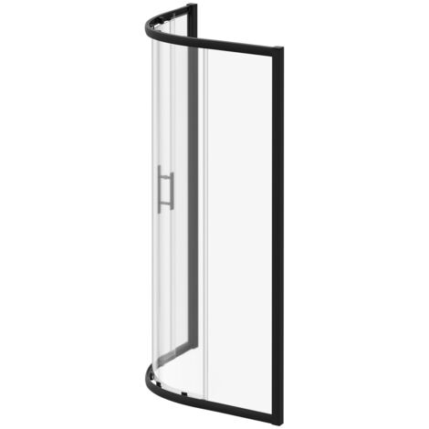 Wholesale Domestic Series 8 Plus Matt Black 1000mm x 800mm 1 Door Offset Quadrant Shower Enclosure