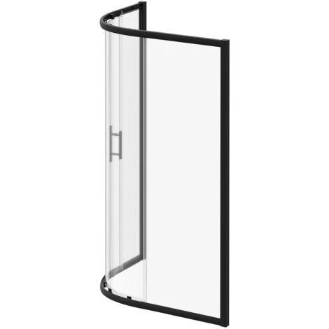 Wholesale Domestic Series 8 Plus Matt Black 1200mm x 900mm 1 Door Offset Quadrant Shower Enclosure