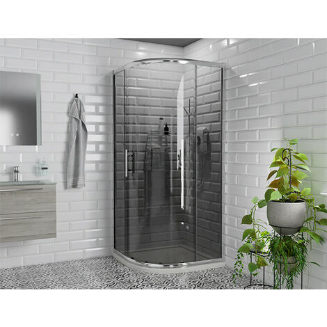 Wholesale Domestic Series 9 Chrome 900mm Tinted Glass 1 Door Quadrant Shower Enclosure