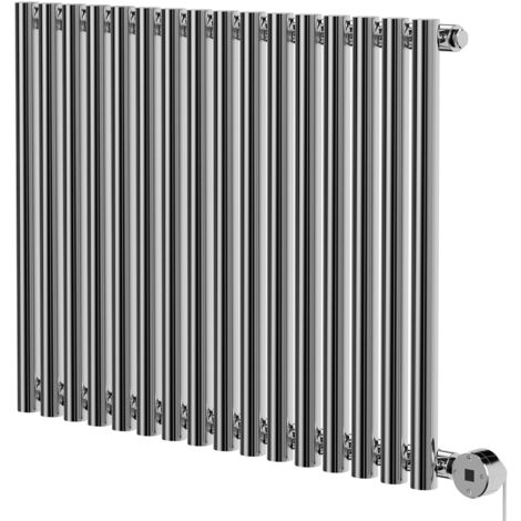 Wholesale Domestic Sinclair Chrome 600mm x 795mm Horizontal Digital Thermostatic Single Panel Electric Radiator