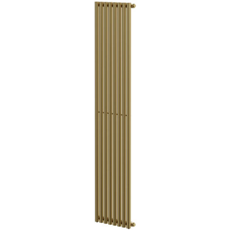 Wholesale Domestic Sinclair Colore Brushed Brass 1800mm x 395mm Vertical Single Panel Radiator