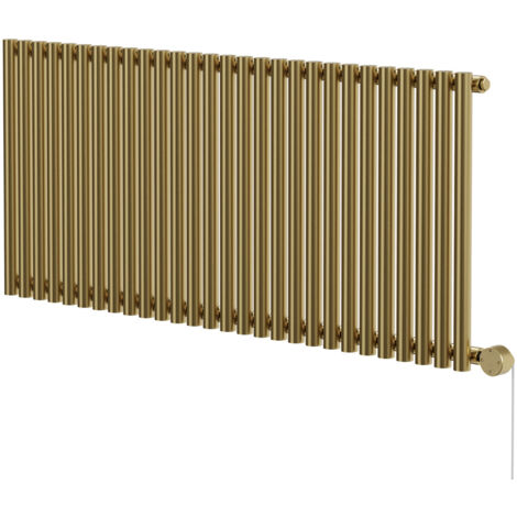 Wholesale Domestic Sinclair Colore Brushed Brass 600mm x 1395mm Horizontal Digital Thermostatic Single Panel Electric Radiator