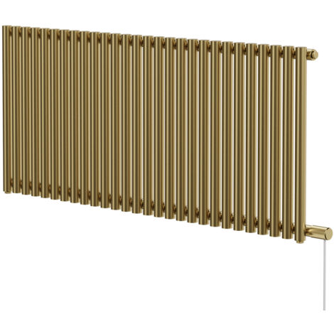 Wholesale Domestic Sinclair Colore Brushed Brass 600mm x 1395mm Horizontal Single Panel Electric Radiator