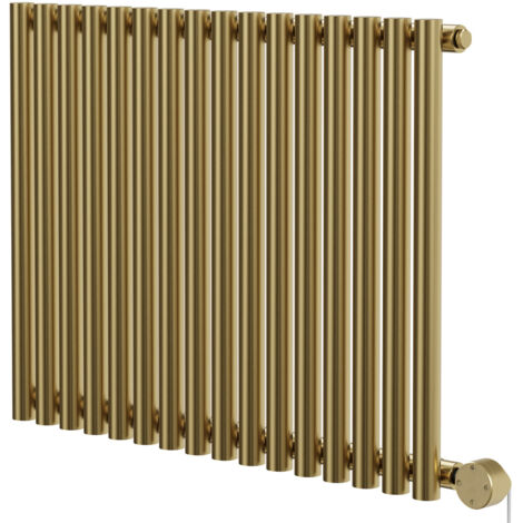 Wholesale Domestic Sinclair Colore Brushed Brass 600mm x 795mm Horizontal Digital Thermostatic Single Panel Electric Radiator