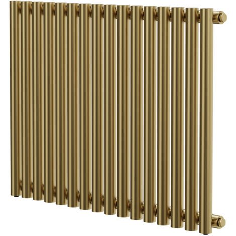 Wholesale Domestic Sinclair Colore Brushed Brass 600mm x 795mm Horizontal Single Panel Radiator