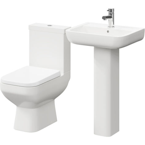 Wholesale Domestic Sirus 520mm Full Pedestal Basin and Toilet Suite