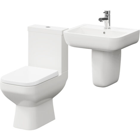 Wholesale Domestic Sirus 520mm Semi Pedestal Basin and Toilet Suite