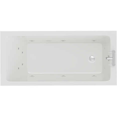 Wholesale Domestic Slim Edge 1500mm x 700mm 12 Jet Chrome Flat Jet Single Ended Whirlpool Bath