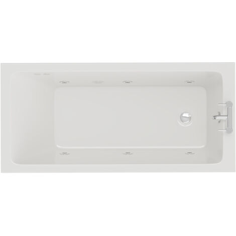 Wholesale Domestic Slim Edge 1500mm x 700mm 6 Jet Chrome Flat Jet Single Ended Whirlpool Bath