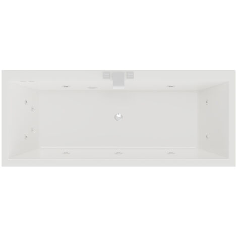 Wholesale Domestic Slim Edge 1800mm x 800mm 12 Jet Chrome Flat Jet Double Ended Whirlpool Bath