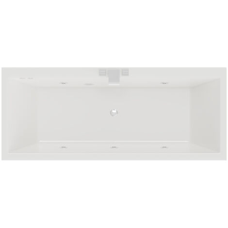 Wholesale Domestic Slim Edge 1800mm x 800mm 6 Jet Chrome Flat Jet Double Ended Whirlpool Bath