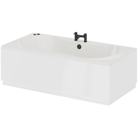 Wholesale Domestic Strata Duo XL 1800mm x 900mm 6 Jet Matt Black V-Tec Double Ended Whirlpool Bath